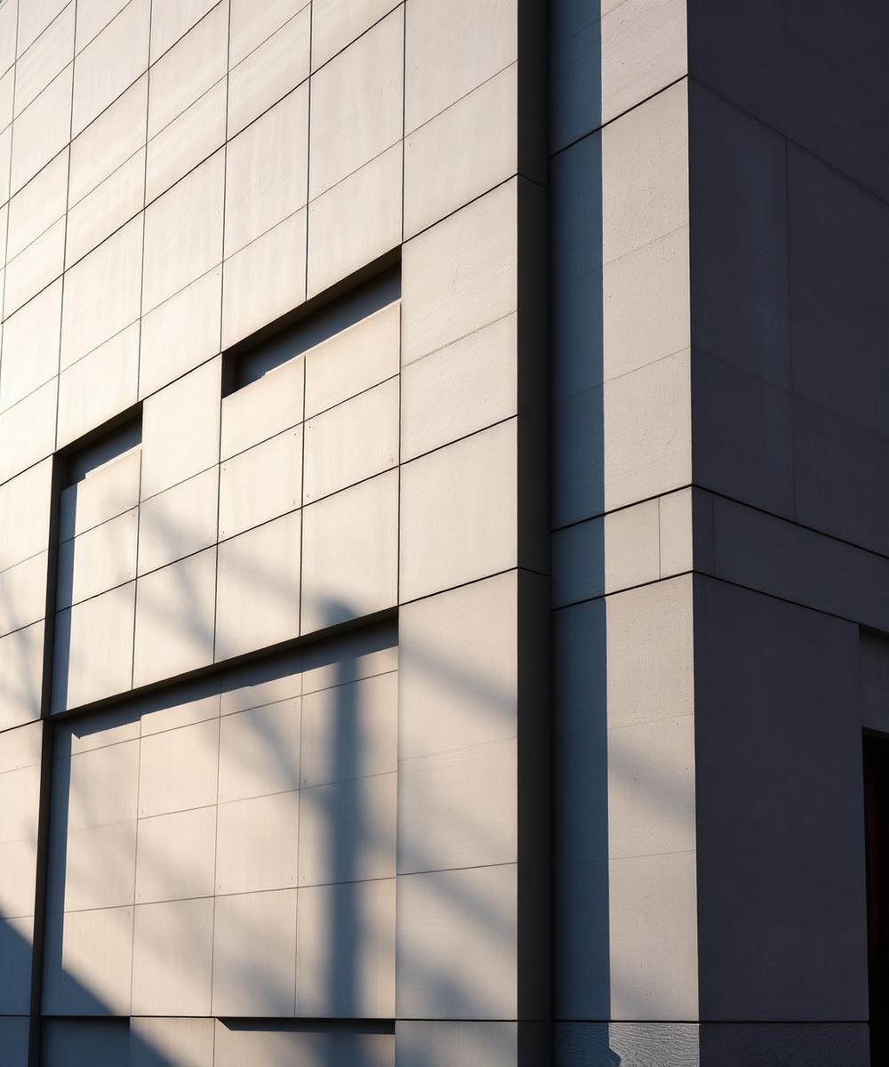 Commercial stucco facade with reveal joints