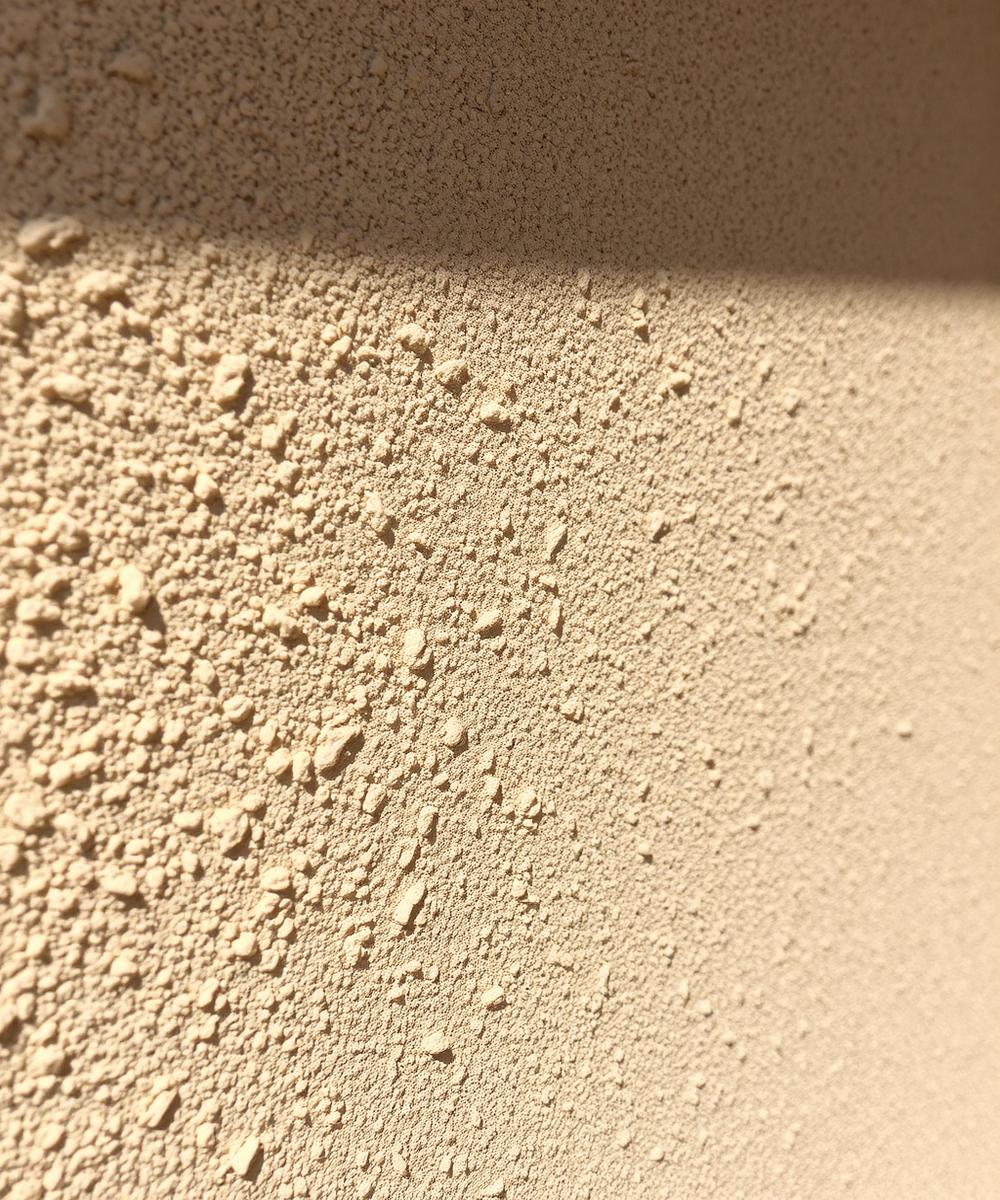 Close view of sand finish stucco texture
